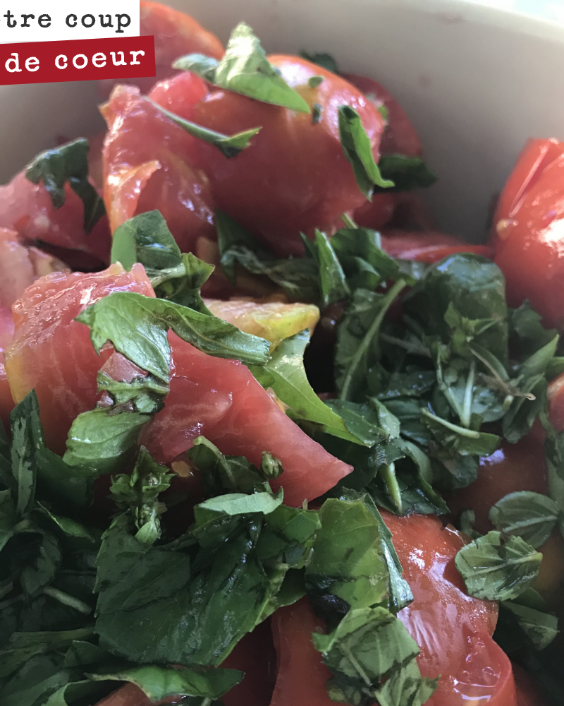 Dernière salade de tomate pleine terre.
Un mets de roi !