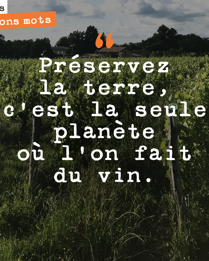 Préservez la terre, c'est la seule planète où l'on fait du vin.