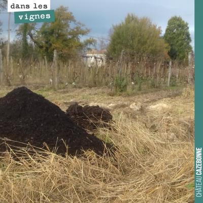 Ce tas de compost nous sera bien utile au jardin des vignes pour amender les sols en prévision du...