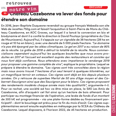 Aquitaine Presse nous fait l'honneur de parler de notre projet de rachat participatif de vignes a...