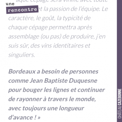 Très sympathique commentaire de Julien Viaud, œnologue consultant chez Michel Rolland, suite à sa...