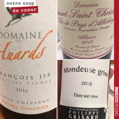 De très jolis vins, dégustés aux Rencontres des cépages modestes, le week-end dernier.