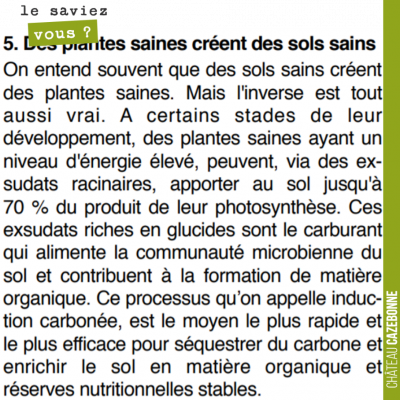 On connaissait la vertu d'un sol pour une plante en bonne santé. Le saviez vous ? La réciproque e...