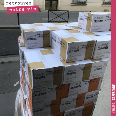 On réceptionne une palette de nos vins à Paris, histoire d'avoir un petit stock tampon de nos cuv...