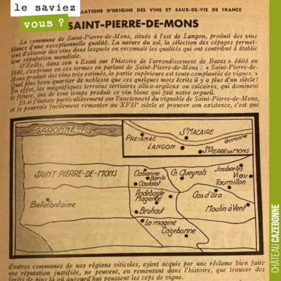 Texte de 1942 attestant de la qualité de nos terroirs. Cazebonne est indiqué sur cette carte. ‘Sa...