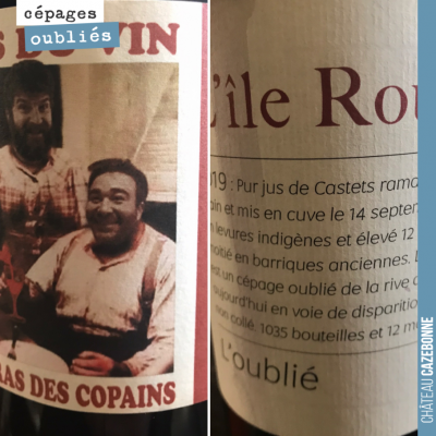 Dégustation de cépages dits modestes : L'oublié de L'île rouge (cépage Castets) et Bois du vin, t...