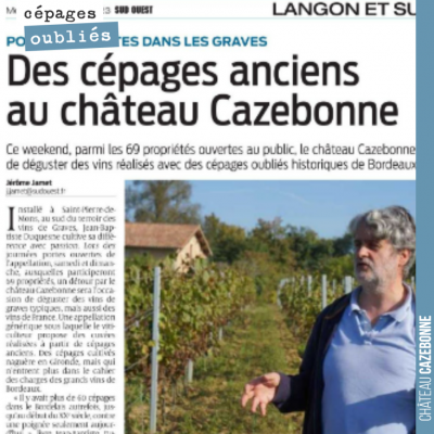 Dans le Sud-Ouest du jour, un joli papier sur notre travail de replantation des cépages historiqu...