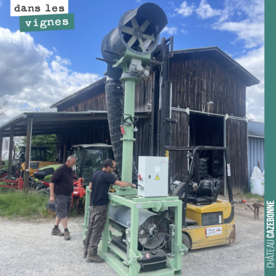 Installation de nos tours Ventigel. Une ingénieuse machine fabriquée en Gironde qui souffle de l'...